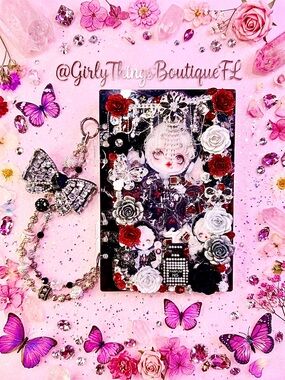 ✨ Unhinged Glam ✨ | Custom Decoden Skullpanda A5 Shaker Notebook 🖤🌸